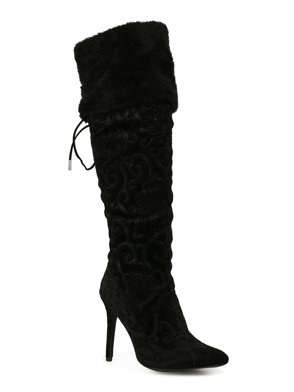 dalane faux fur over the knee boot