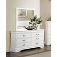 thumbnail image 2 of Classic Louis Philippe Style Bedroom 4pc Set Cal-King Bed Nightstand Dresser Mirror Traditional White Finish Furniture, 2 of 7