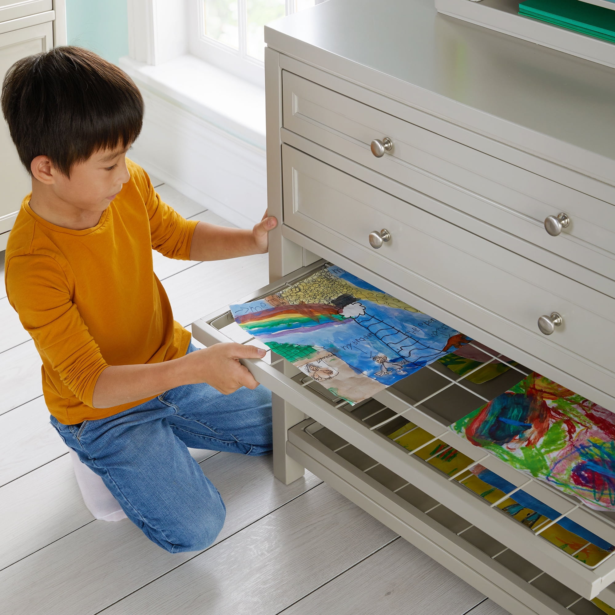 Martha Stewart Crafting Kids' Art Storage with Drying Racks - White