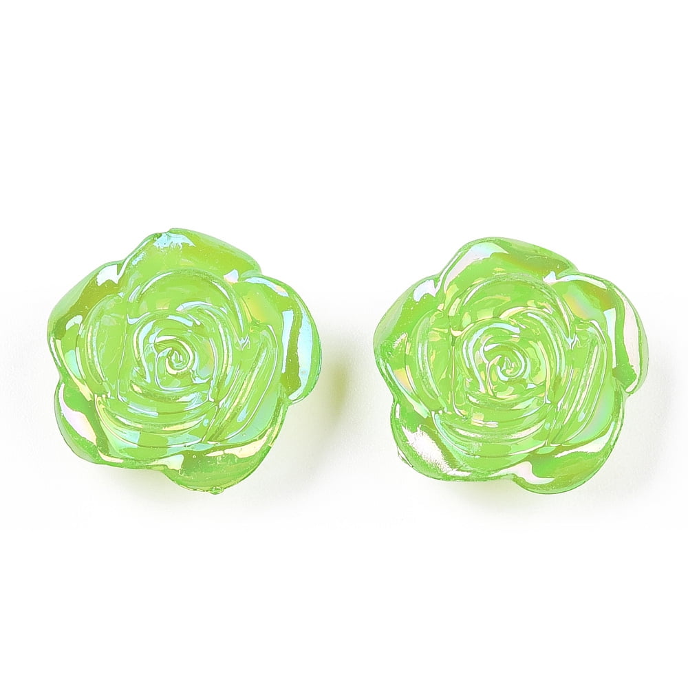 Opaque Acrylic Beads AB Color Rose Mixed Color 17.5x7mm Hole: 1.8mm