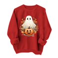 thumbnail image 2 of Trikvn Women's Vintage Fall Sweatshirts Halloween Ghost Pumpkin Print Pullover Tops Long Sleeve Crewneck Casual Activewear Loose Fit Holiday Graphic Shirts, 2 of 6