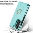 thumbnail image 7 of Dteck for Samsung Galaxy Z Fold 6 Wallet Case with Ring and Credit Card Holder, Cash Slot, Premium Leather Magnetic Clasp Kickstand Heavy Duty Protective Cover,Mint, 7 of 7