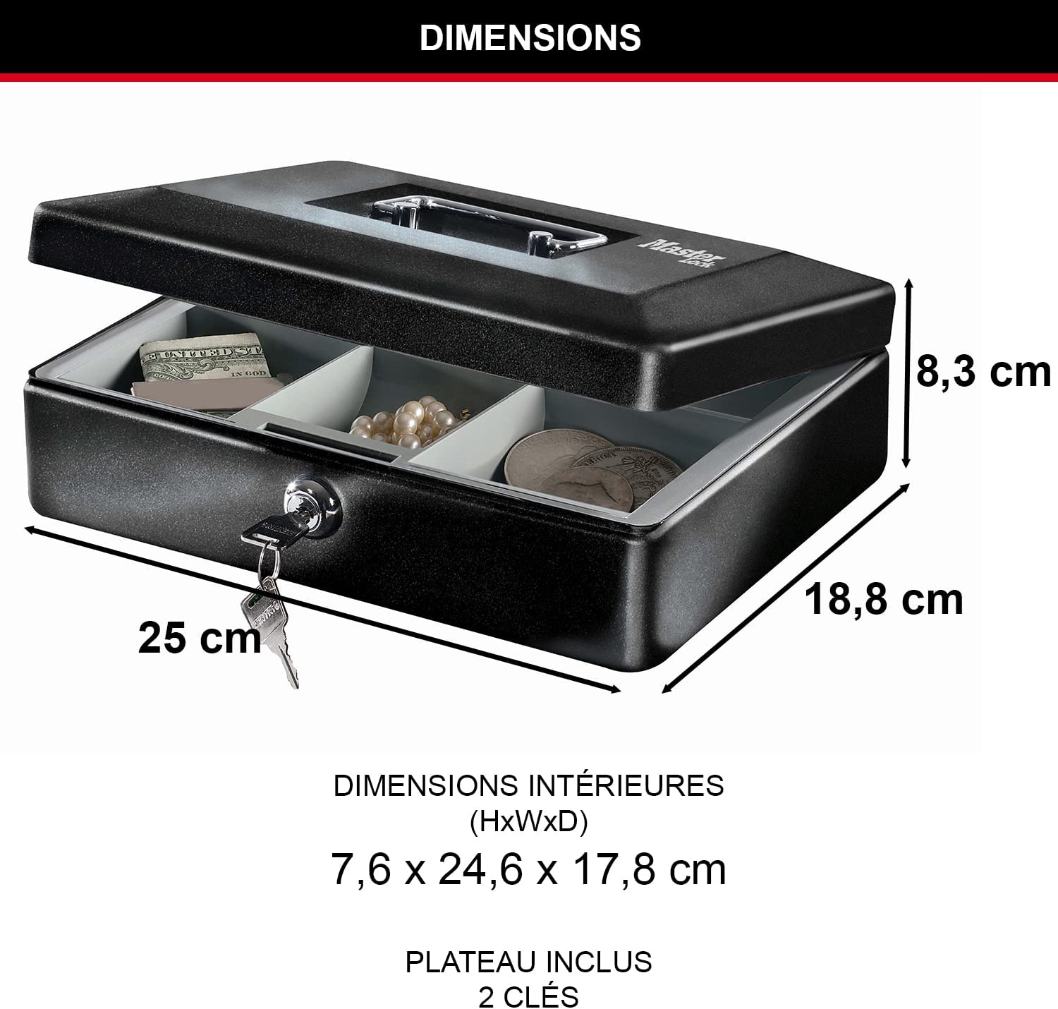 Master Lock - Small Cash Box with Keyed Lock