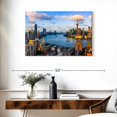 thumbnail image 3 of Elephant Stock Shanghai Sunset Skyline Wall Art - Horizontal Canvas Wall Art - Living Room Wall Decor - Places Canvas - Blue And Gray Decor - 36" x 24", 3 of 8