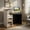Black + White, variant on Demi Bonn Front Reception Office Desk with Open Shelf and Lockable Drawer, Small Home Computer Desk Study Writing Table, White + Brown