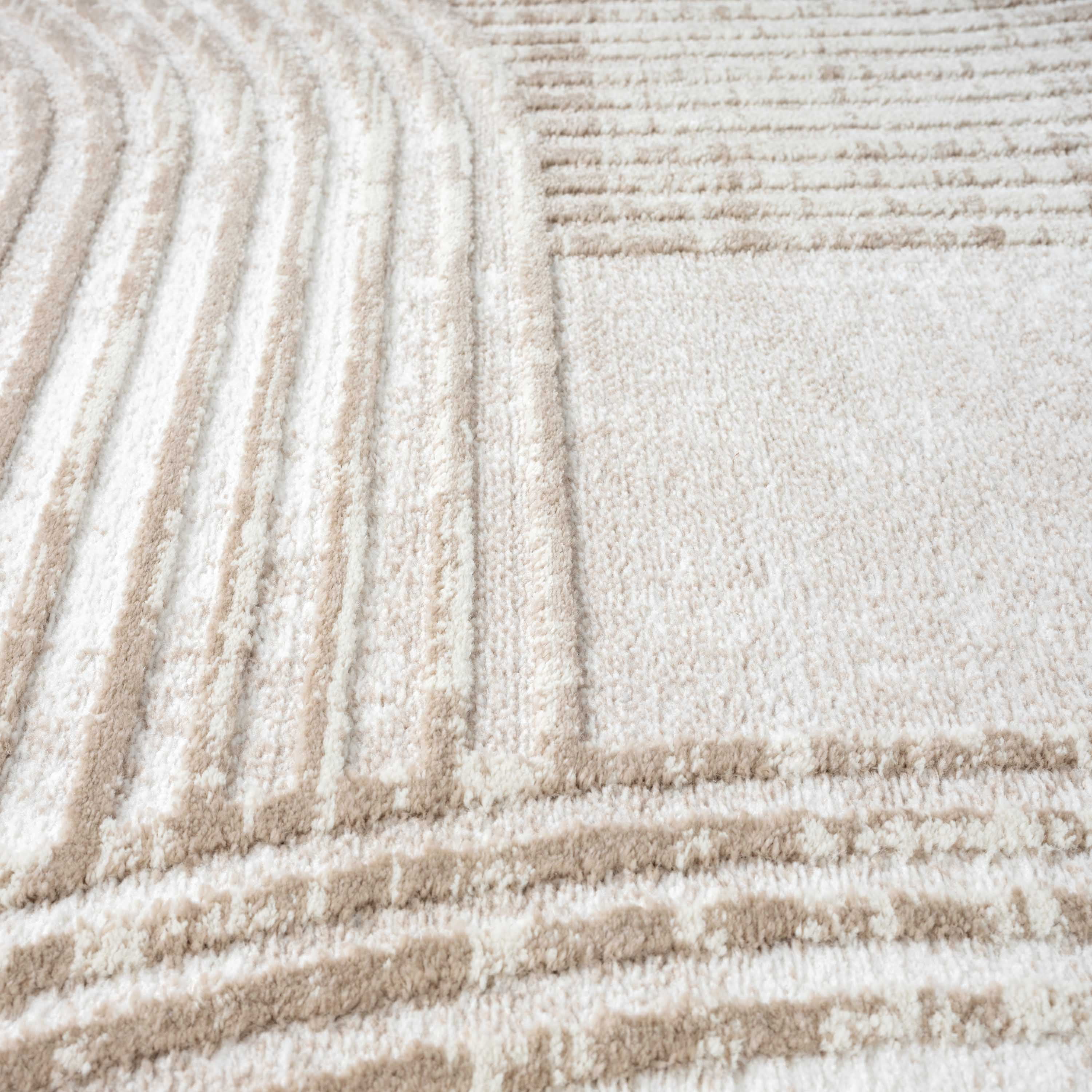 Abani Home Viva Mid-Century Arch Pattern Area Rug 9x12 Beige Cream
