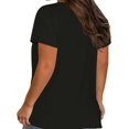 thumbnail image 2 of Letter Print T-Shirt - Relaxed Fit, Classic Crew Neck, Short Sleeves for Women with Curvy Figures - Designed for a Comfortable, Flattering Fit in Range, 2 of 4