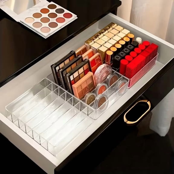 Clear 7 Grid Makeup Organizer for Lipstick Eyeshadow Storage Case