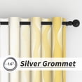 thumbnail image 4 of Lfeey Yellow White Blackout Curtains for Bedroom 63 Inches Long, Insulated Grommet Curtains, 2 Panel, 4 of 7