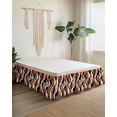 thumbnail image 2 of Abstract Stripes Wrap Around Bed Skirts for King Bed 18" Drop,Bed Skirt with Adjustable Elastic Belt Dust Ruffle Bed Valance for Bedroom Hotel Retro Modern Orange Black Gray Lines Bed Frame Cover, 2 of 7