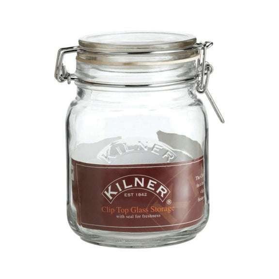 Kilner Square Clip Top Jar, 34-Fl Oz