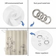 thumbnail image 3 of Retro Beige Flowers Shower Curtain Set - Extra Long 72" x 96" Washable Bathtub Curtain with 12 Hooks, Rustic Abstract Floral Simple Art Waterproof Fabric Shower Curtains for Bathroom/Bathtub Décor, 3 of 6