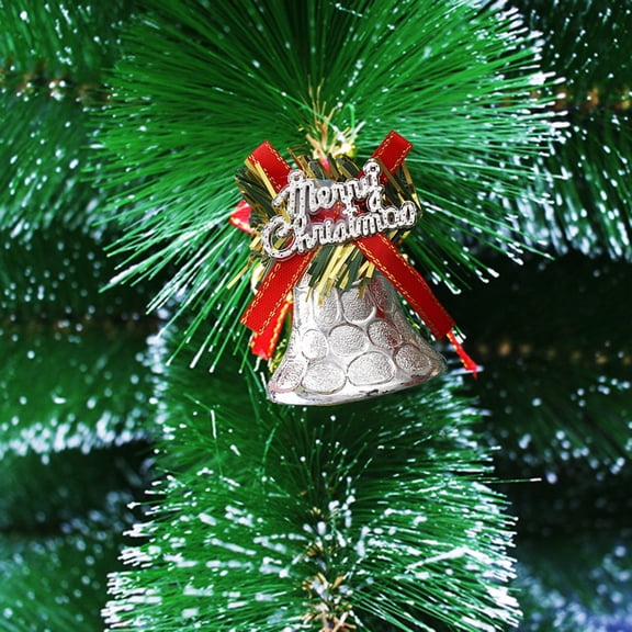 Gallickan 4 Packs Christmas Bell Ornaments, Christmas Ornaments for Xmas Tree Decorative Bell Charms Gifts for Christmas Tree Window Room Wedding Decoration, Silver