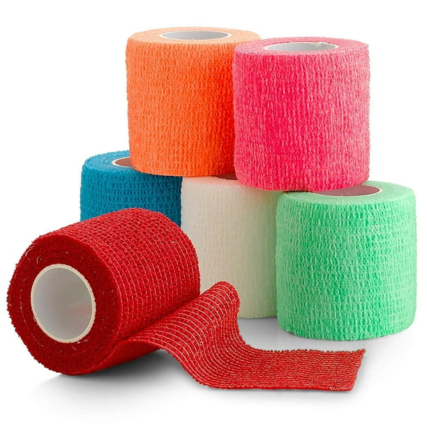 6 Pack Self Adherent Cohesive Tape 2 X 5 Yards Self Adhesive Bandage Rolls Sports