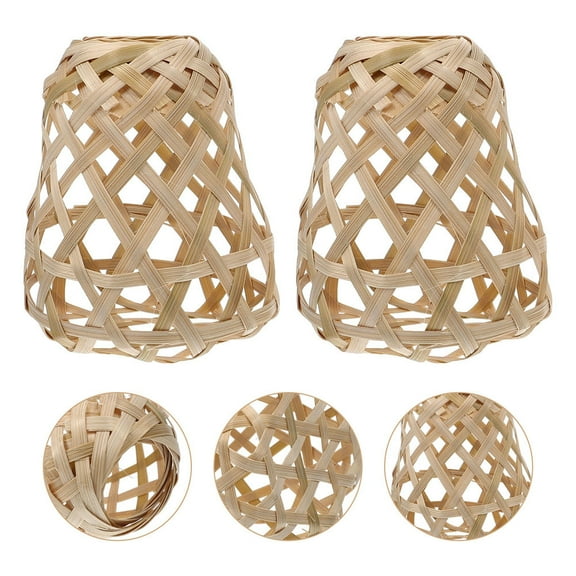 RENACLIPY 4-Pack Khaki Lamp Shades Rustic Style Ceiling Pendant Light Covers