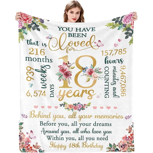 LHSHID Sweet 18th Birthday Gifts for Girls 18th Gifts for her Sweet 18th Birthday Gifts Ideas for Girls 18th Birthday Decorations Happy 18th Birthday Gifts 60x80in