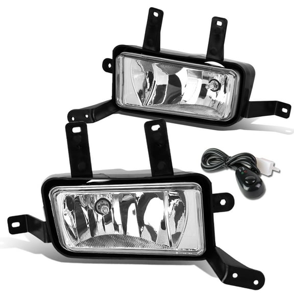 DNA Motoring FL-ZTL-804-CH For 2015 to 2016 Chevy Suburban Tahoe GMC Yukon XL Pair Bumper Driving Fog Light Lamp Switch Clear Lens
