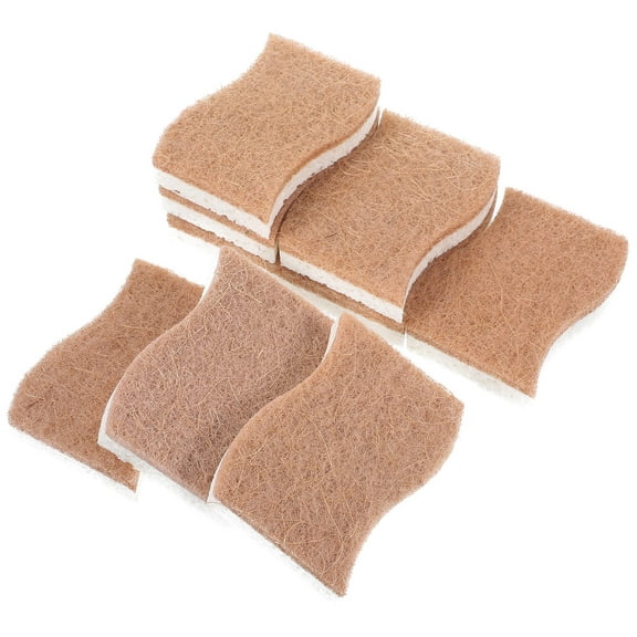 FOMIYES 9Pcs Light Brown Reusable Dish Sponge For Bathroom And Kitchen Use