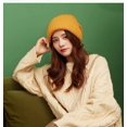 thumbnail image 1 of Cold Hat Big Head Circumference Coarse Wool Hat Women's Spring All-match Warm Loose Face Small Ear Protection Knitted Hat Tide, 1 of 6