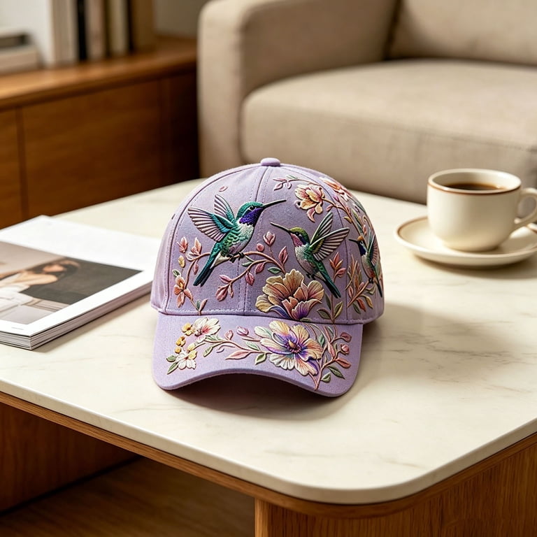 FUZHIQ 3D Floral Embroidered Baseball Cap for Women Men 