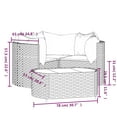 thumbnail image 4 of vidaXL 4 Piece Garden Lounge Set with Cushions Brown Poly Rattan, 4 of 5