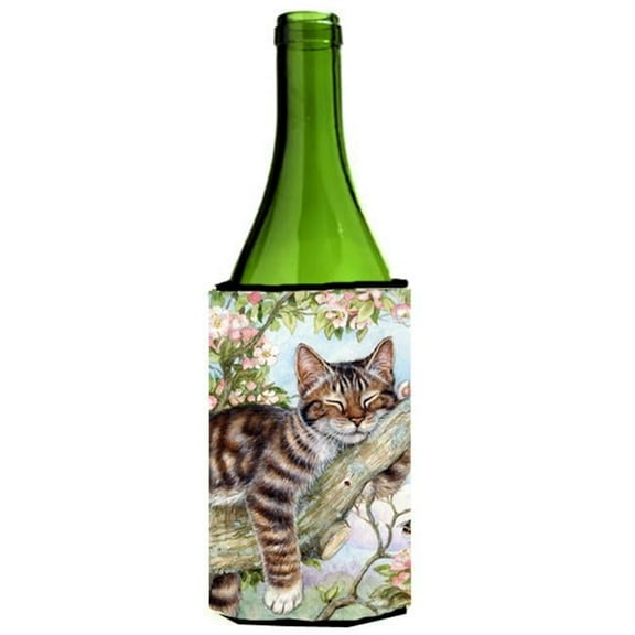 Sleepy Cat by Debbie Cook Wine Bottle Can cooler Hugger