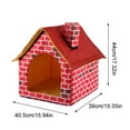 thumbnail image 4 of Warm Indoor Soft Dog Kennel with Chimney Pet Large House Simulation Brick Doggy Beds with Mat Indoor Polyester Nest Tent Red Portable Pet Supplies, 4 of 9