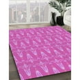 thumbnail image 3 of Ahgly Company Machine Washable Indoor Round Transitional Fuchsia or Magenta Purple Area Rugs, 3' Round, 3 of 7