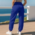 thumbnail image 7 of Iyufng Women Cargo Jogger Sweatpants Elastic High Waist Ribbed Ankle Cuff Loose Casual Pants with Pockets, 7 of 7