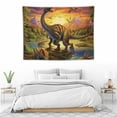 thumbnail image 3 of JRXY  Dinosaur Tapestry Wall Hanging Wild Anicient Animals Wall Tapestry Primeval Jurassic Tapestry for Kids Bedroom Living Room Decor 40x30in, 3 of 7