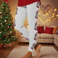 thumbnail image 2 of oelaio Christma Leggings for Women Xmas Print High Waisted Ankle Length Yoga Pants Buttery Soft Casual Holiday Tights White M, 2 of 9