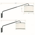 thumbnail image 3 of Crystorama Mallory 1 Light Matte Black Task Sconce - 15"W x 22"H x 50.5"D, 3 of 10
