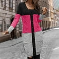 thumbnail image 7 of Gifts Sweater Coats for Women Womens Long Cardigan Fashion Color Patchwork Open Front Horn Buckle Coats Winter Long Sleeve Lightweight Knitted Sweater Cardigan Overcoats, 7 of 7