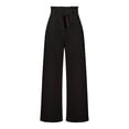 thumbnail image 3 of Pantalones de tela para mujer, pantalones palazzo de cintura alta, pantalones casuales anchos, pantalones de traje, pantalones elegantes tipo paperbag, 3 of 8