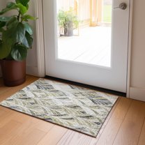 Addison Rugs Chantille Indoor/Outdoor Transitional Geometric Taupe Washable Rectangle Rug, 1'8" x 2'6"