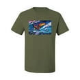 thumbnail image 2 of Wild Bobby, Abstract Wind Surfer with Dolphins, Animal Lover, Men Graphic Tees, Military Green, 4XL, 2 of 3