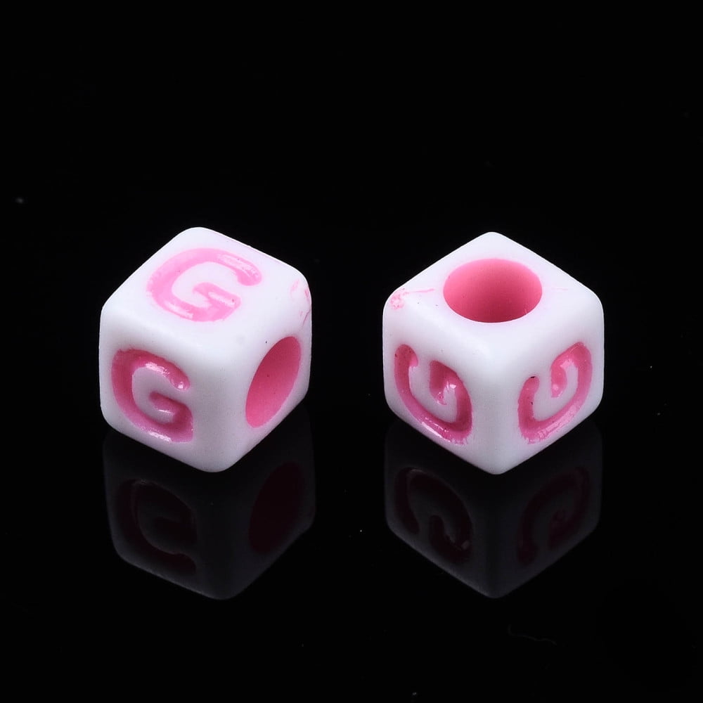 500gs Opaque Acrylic Beads Cube with Alphabet Random Mixed Letters 6x6x6mm Hole: 3mm about 2995pcs/500g DIY