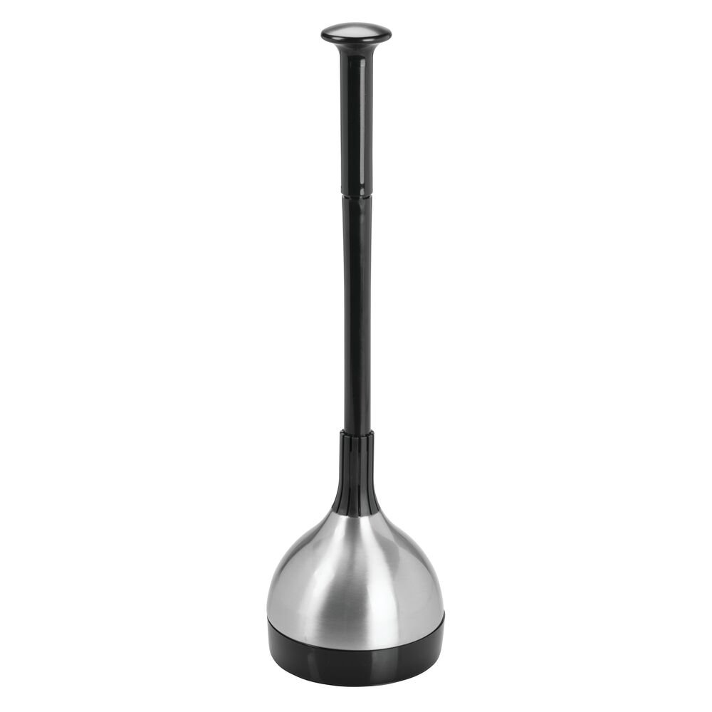 mDesign Bathroom Toilet Bowl Plunger and Cover