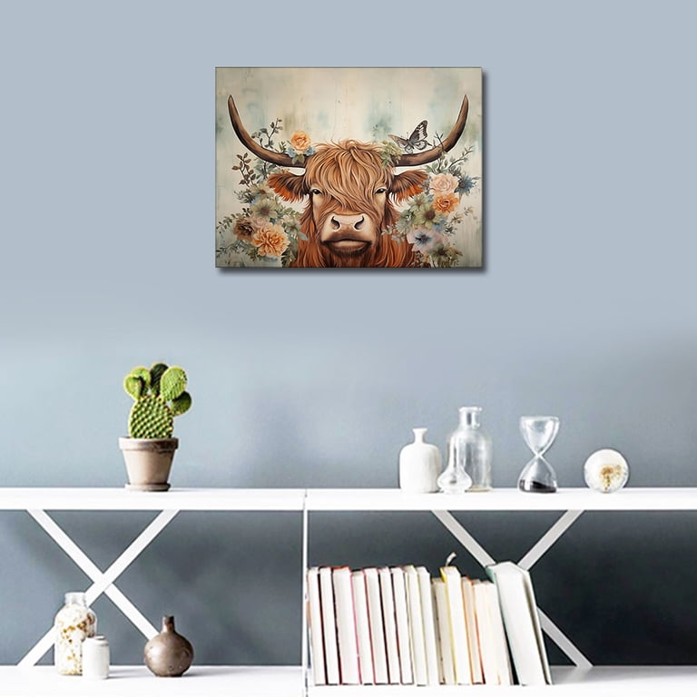 Zythron 5D Diamond Painting Kit - Highland Cow Design, 12x12 Inch Full Drill DIY Craft For Adults