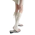 thumbnail image 2 of Women Ballet Leg Warmers, Sheer Tie Strap Scrunch Calf Socks for Layered Outfits, 2 of 8