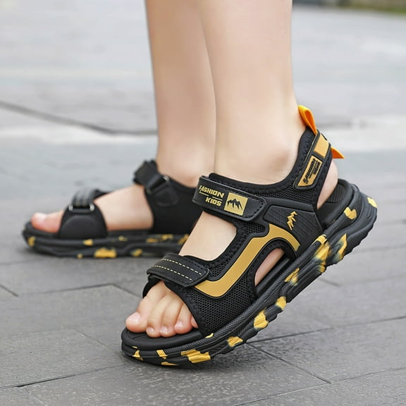 LUOGENLI Toddler Boy Slippers Size 7-8 Kids Beach Sandals Fashion Soft Sole Sandals Comfortable Open Toe Sandals Outdoor Shoes Toddler Boy Slippers Dinosaur Toddler Boy Slippers Size 5-6 35