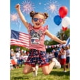 thumbnail image 4 of Girls 4th of July Outfit Red White Blue Top and Shorts Set,Size 3, 4 of 7