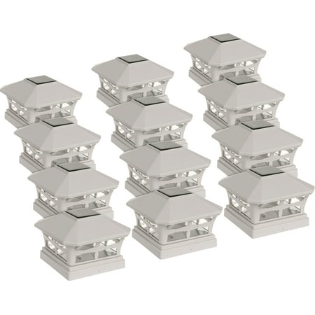 Greenlighting New Off White 5 X 5 Solar Power Patio Fence Post Cap