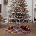 thumbnail image 6 of Kll Mardi Gras Plaid Christmas Tree Skirt 48",Party Decorations Farmhouse For Christmas Decorations Holiday Party, 6 of 8