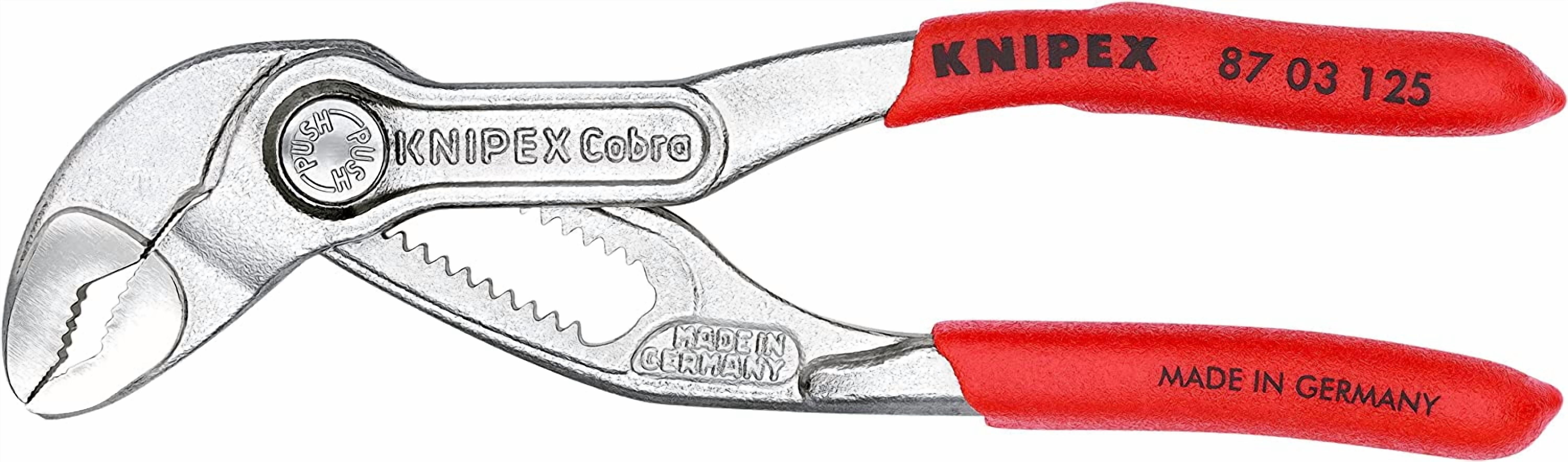 knipex 87 03 125 water pump pliers"cobra" 4,92" chrome plated