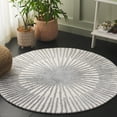 thumbnail image 2 of SAFAVIEH Fifth Avenue Asher Sunburst Area Rug, Ivory/Gray, 5' x 5' Round, 2 of 7