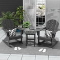 thumbnail image 3 of Polytrends  Laguna Hdpe All Weather Outdoor Patio Rocking Chairs With Side Table (3-Piece Set) Gray, 3 of 5