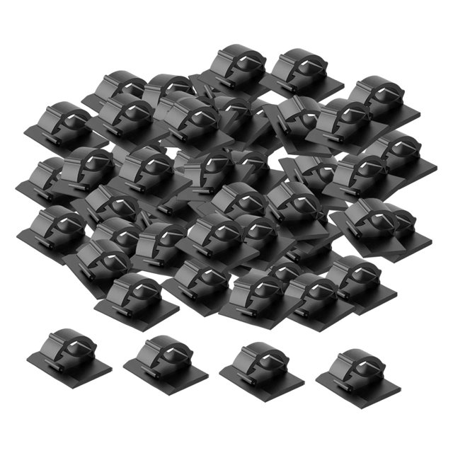 Paquete de 50 Clips Organizadores, Abrazaderas, Soportes de Montaje Adhesivos, Soportes para PC, Oficina, TV, Hogar, Luces Navideñas