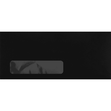 LUXPaper #10 Window Envelopes, 4 1/8 x 9 1/2, Midnight Black, 50/Pack