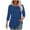 Dark Blue, variant on fatyb Womens 3/4 Sleeve Eyelet Tops Crewneck Casual Loose Tunic Tops Lightweight Hollow out Tee Blouses